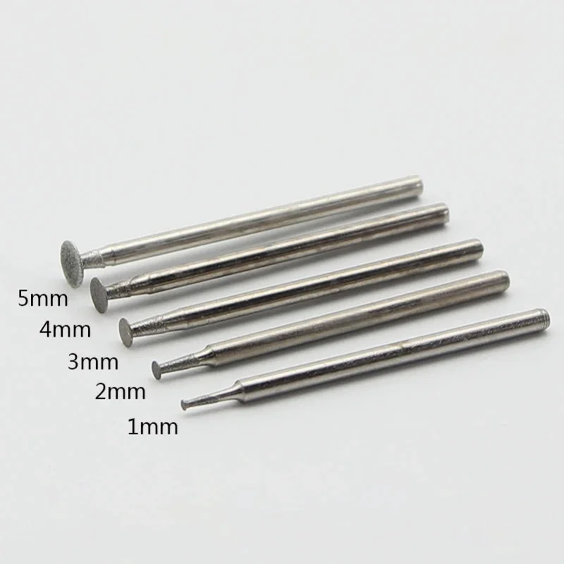 5PCS/Set Emery grinding head Tip 1mm/2mm/3mm/4mm/5mm Cutting Drill bit for 2.35mm Polishing pen Screw cutting IC chip grinding