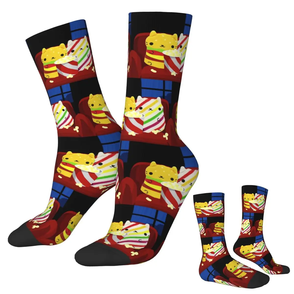 猫対ピクルスソックス原宿高品質ストッキングオールシーズンロングソックスアクセサリーユニセックスクリスマスギフト用