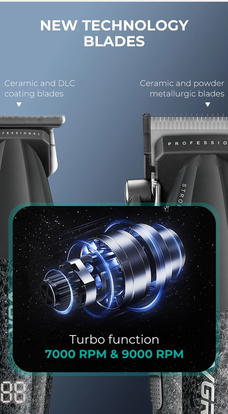 VGR Haartrimmer Profi-Haarschneidemaschine Wiederaufladbar Elektrischer Haarschneider Rasierer Barbier-Set 3-in-1 Trimmer für Herren V-640 S3 – Detail 6