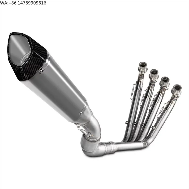 Full Carbon Tailpipe End Section Burnt-Out Exhaust-Black/White/Silver for QJMOTO S800 S600RS Motorcycle Exhaust