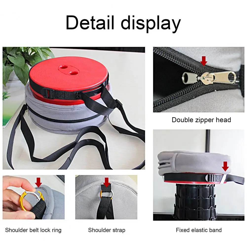 Stool Shoulder Bag Outdoor Soft Cushion Storage Stool Nylon Webbing Telescoping Collapsible Stool Storage Bag for Hiking Tours