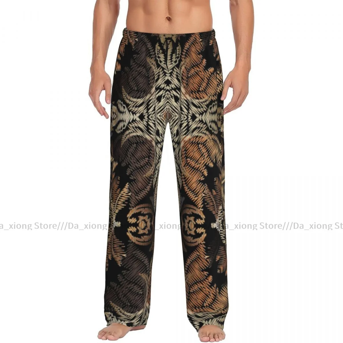 Men's Sleepwear Loose Sleep Pants Pajamas Floral Baroque Long Lounge Bottoms Casual Homewear