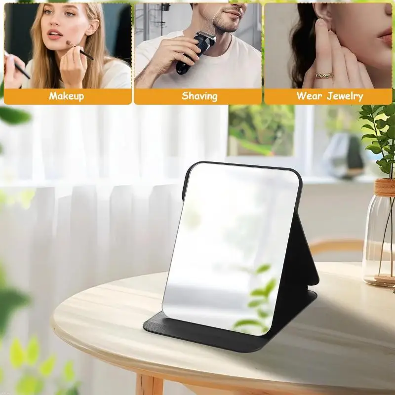 1PC L/XL Folding Makeup Mirror High-quality Portable Desktop Mirror Single-side Creative Women Solid Color Standing Mirror