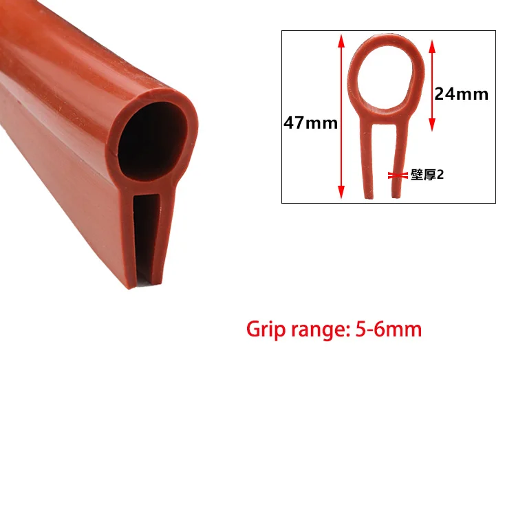 NONE 1Meter Silikon Dichtung Streifen U Typ Mit Top Blase Ofen Hohe Temperatur Gummi Anti-kollision Streifen Metall Rand banding Teile 9