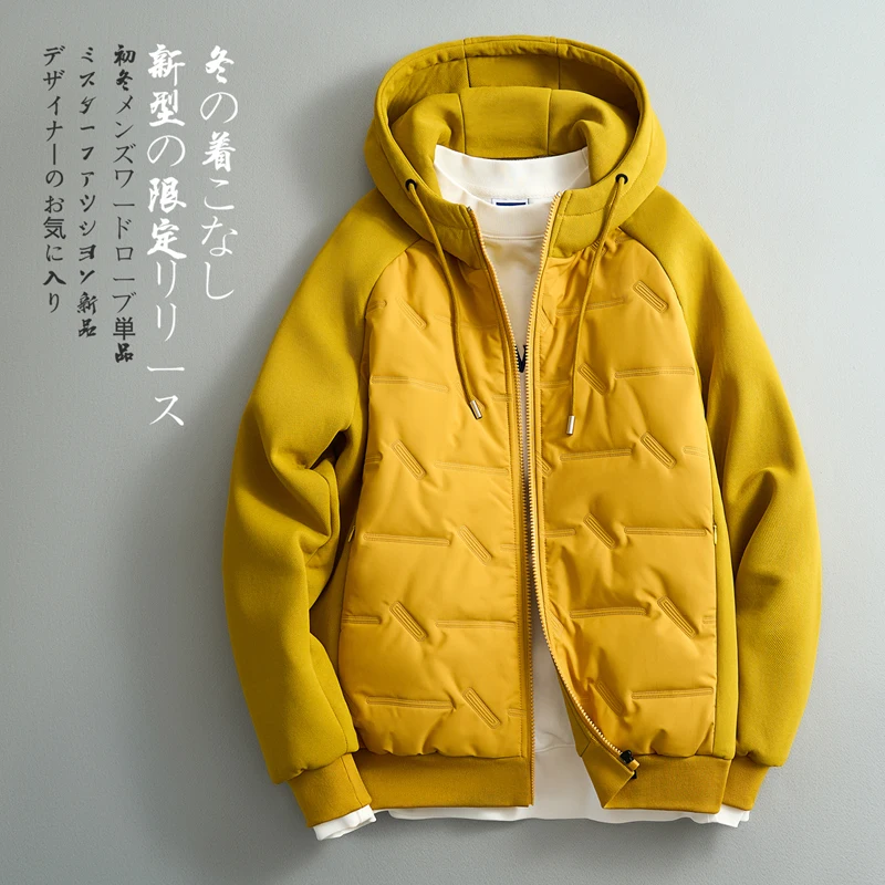 

Хлопковая куртка Casacos De Inverno Masculino, популярная мода, повседневное стильное пальто, утолщенное теплое пальто высокого качества на молнии, мужская одежда с капюшоном