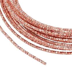1Roll 32.8 Feet 12 Gauge Rose Gold Textured Aluminum Wire Diamond Cut Round Aluminum Craft Wire for Ornaments Making and Other