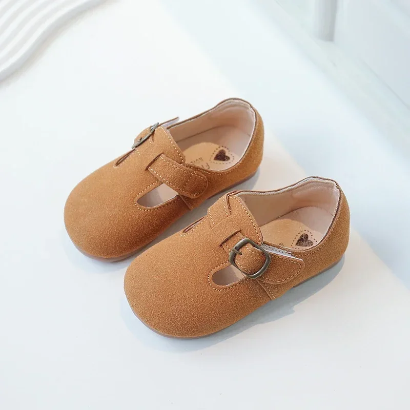 Korean Children\'s Shoes 2023 Autumn and Spring New Kids Fashion Retro Leather Shoes for Boys Britain Style Moccasin Shoes Simple