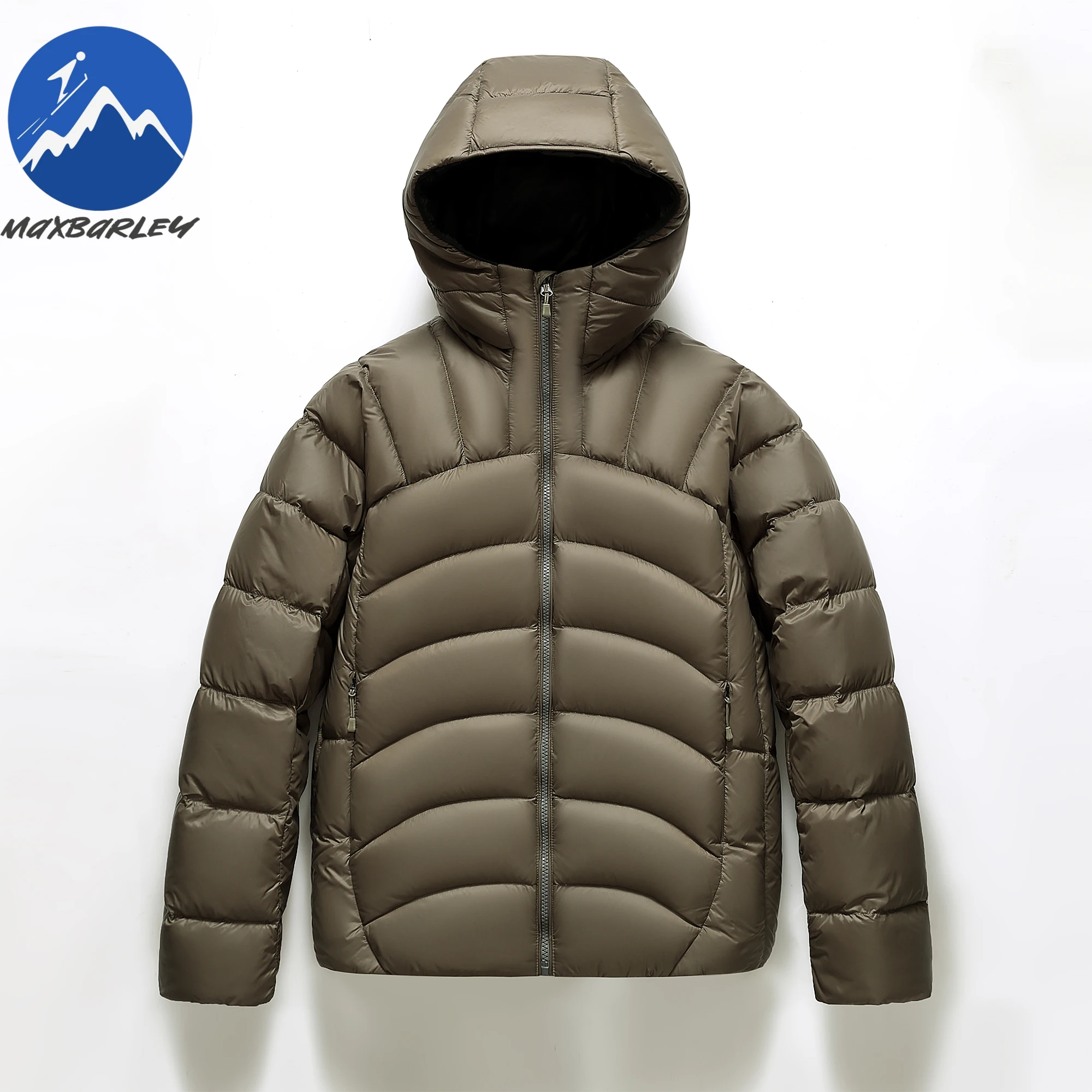 

Maxbarley Luxury Men Down Jacket Thicken Hooded Outdoor Work Windproof Down Coat Casual Business Lightweight Winter Down Parka