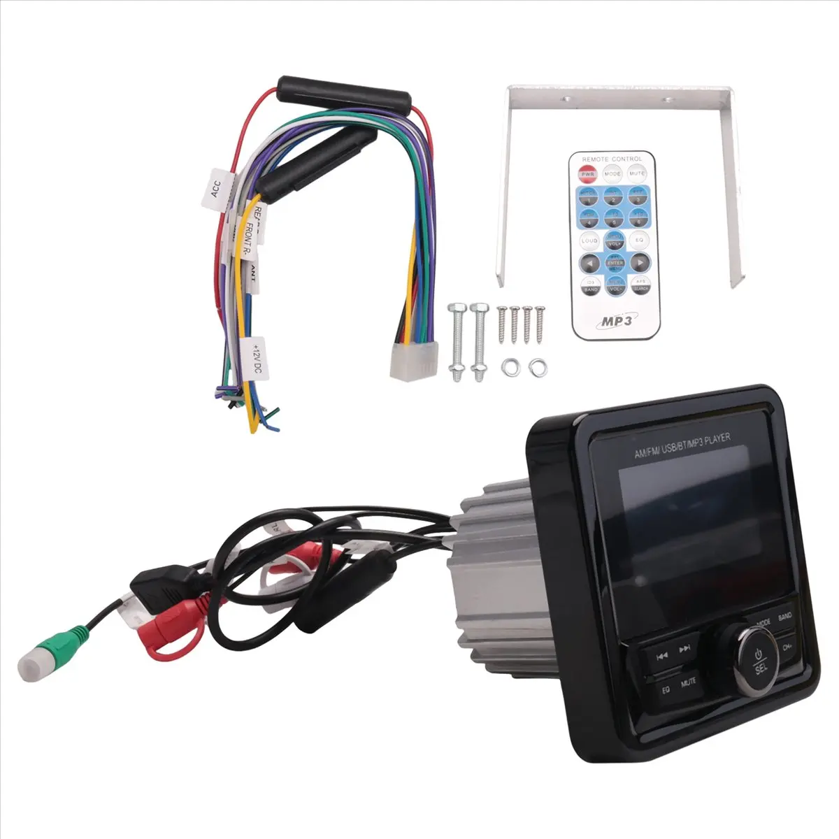 A40I Marine Radio FM AM MP3 Media Player Boat Stereo Waterproof Bluetooth USB AUX Receiver for UTV ATV SPA RZR