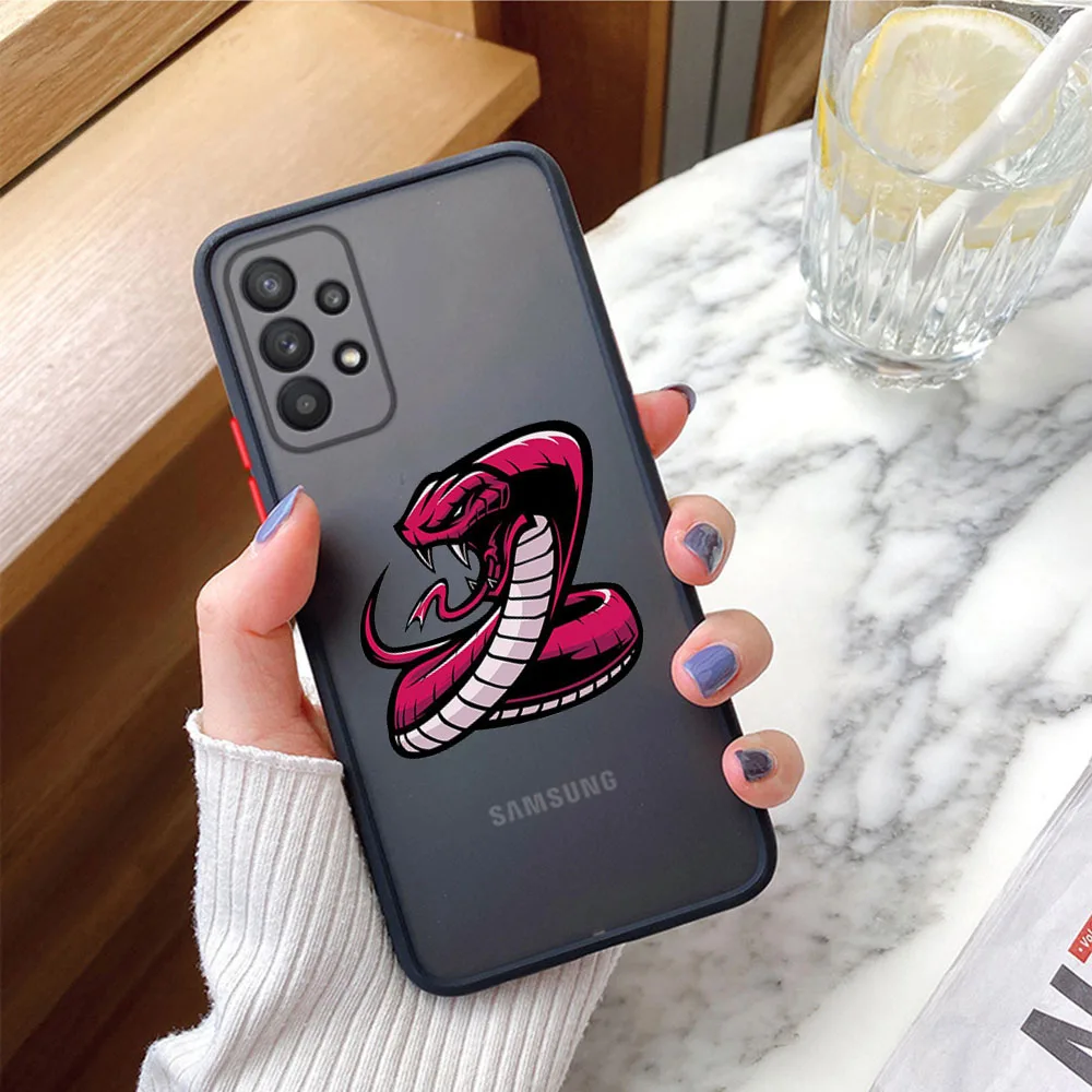 Skin Feel Translucent Phone Case For Samsung A13 A14 A22 A23 A24 A21S A31 A32 A33 A34 A51 A52 A53 Note10 9 8 Snake Cobra Python