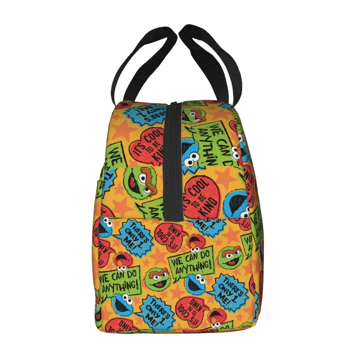 Custom Funny Cartoon Cookie Monster Pattern Lunch Bag Men Women Warm Cooler Insulated Lunch Boxes for Student School