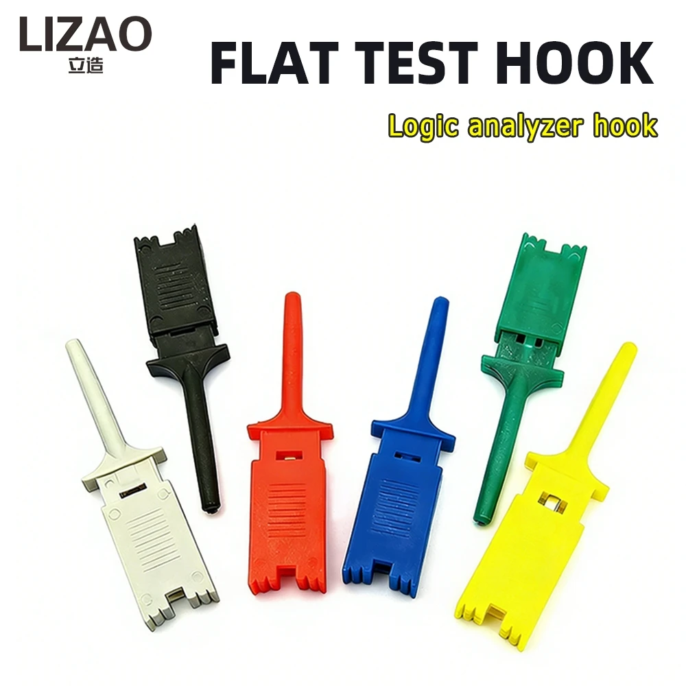 LIZAO 10PCS 6-Color Test Hook Clip Kit Quick Connection Test Probe for Electronic PCB IC Circuit Debugging DIY Project