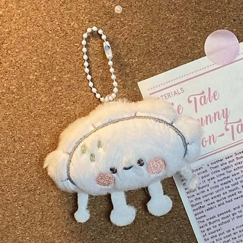 4 pezzi carino gnocco portachiavi in peluche portachiavi ciondolo creativo portachiavi farciti morbidi per gli appassionati di cibo decorazioni per borse ragazze studenti