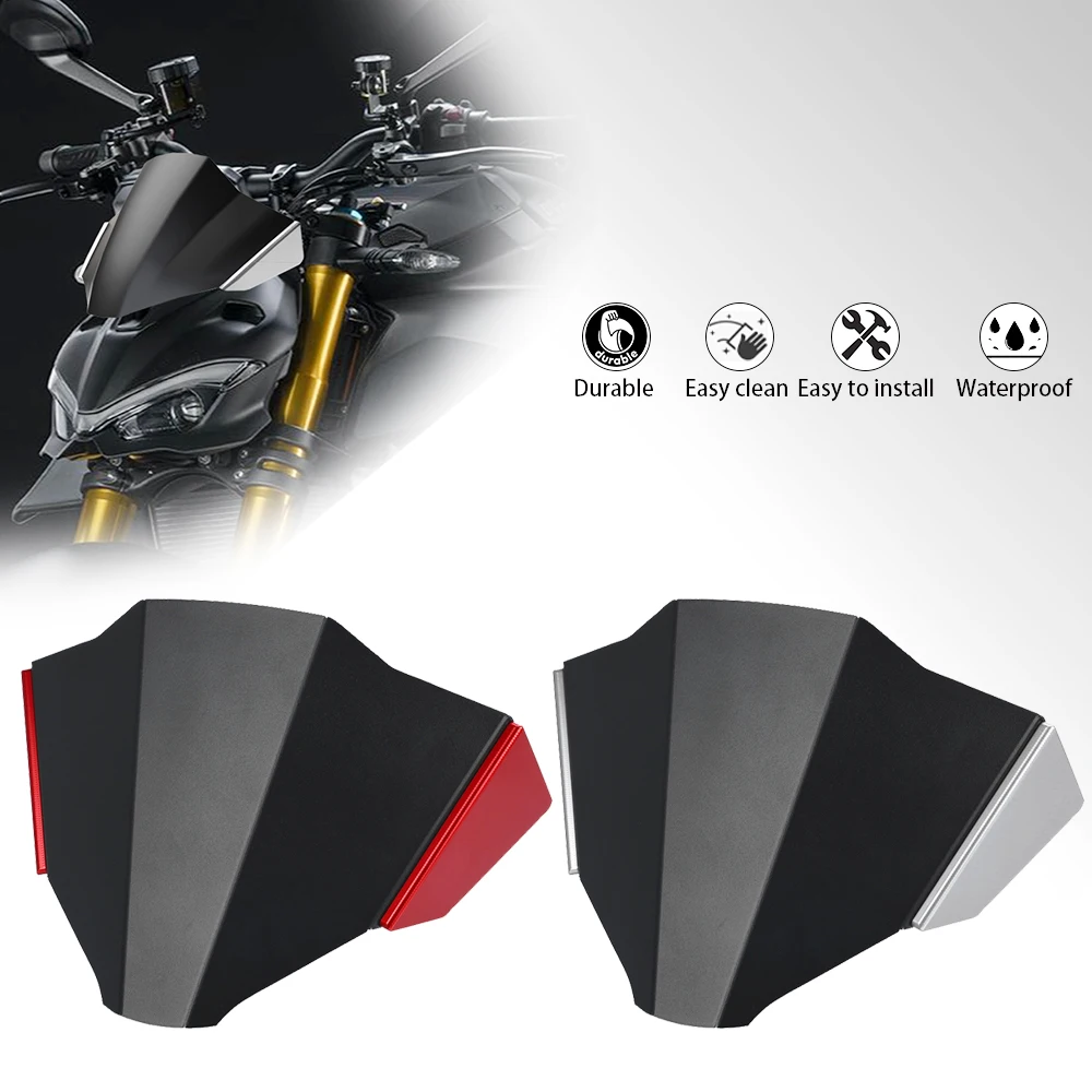 

Motorcycle FOR Ducati Streetfighter V4S 2023 2024 2020 2021 2022 Accesories Windshield Screen Visor Windscreen Protector Cover