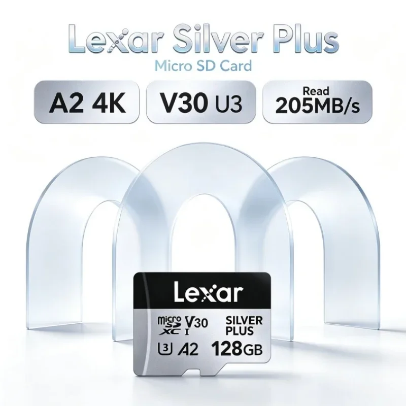 lexar-silver-plus-micro-sd-card-sdxc-a2-v30-u3-c10-4k-read-205mb-s-tf-memory-cards-64gb-1tb-for-dash-cam