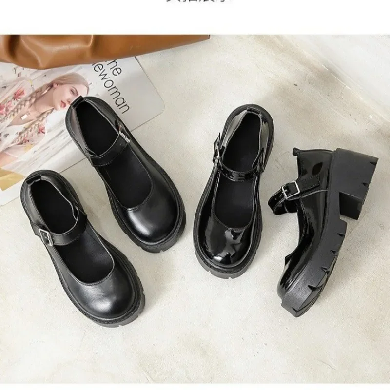 Sepatu Wanita 2025 Merek Hak Tinggi Wanita Dangkal Sepatu Tali Gesper Mode Musim Semi Sepatu Hak Wanita Sepatu Mary Jane Wanita
