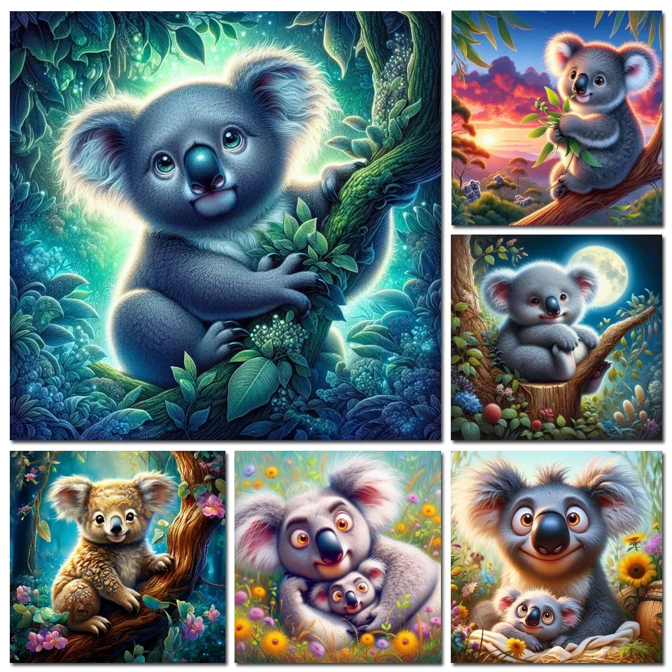 Full Diamond Painting Animal 5D DIY Diamond Mosaic Koala Fantasy Craft Kit Home Decor Handmade Gift