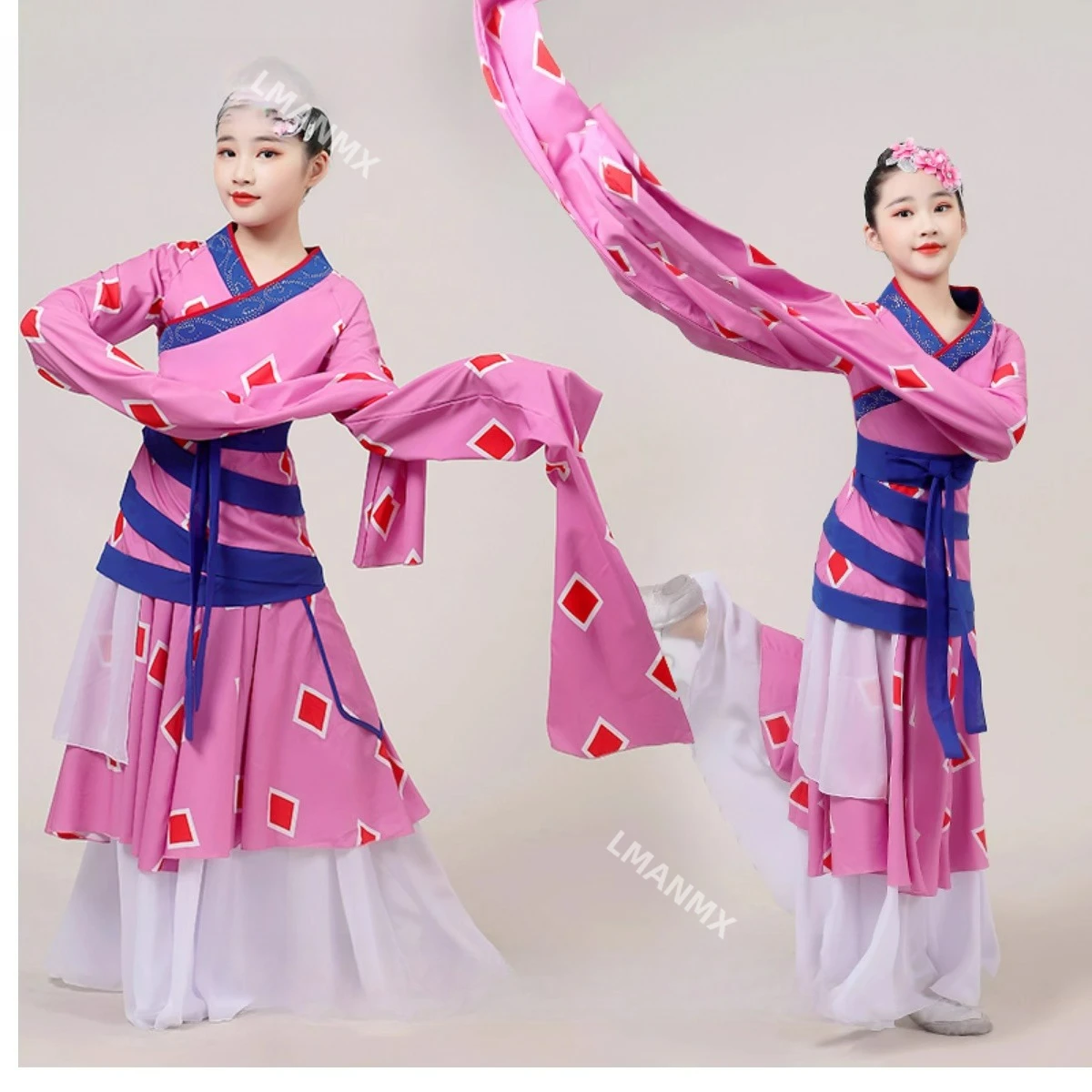 

Новый классический танцевальный костюм с водяными рукавами для детей, новый танцевальный костюм с водяными рукавами