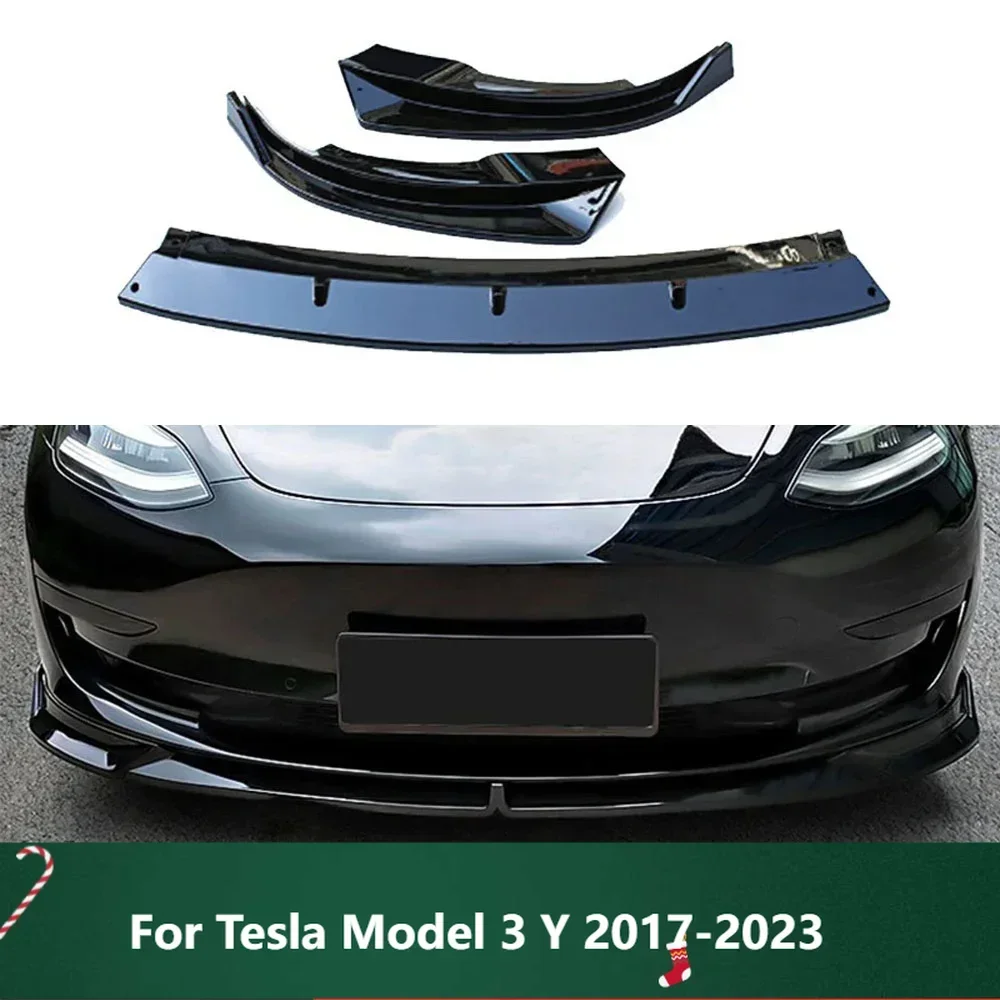 

New！Front Bumper Kit For Tesla Model 3 Y 2017-2023 Front Spoiler Wing Front Bumper Lip For Tesla Model 3 Y 2023 Accessories