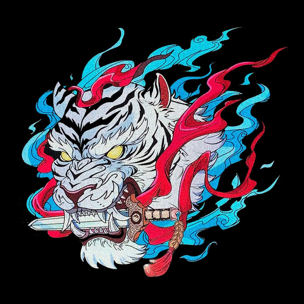 Tiger  Reflective Sticker Waterproof Motorcycle Fuel Tank Decal JDM Ghost Warrior Window Decoration Car Modification Sticker