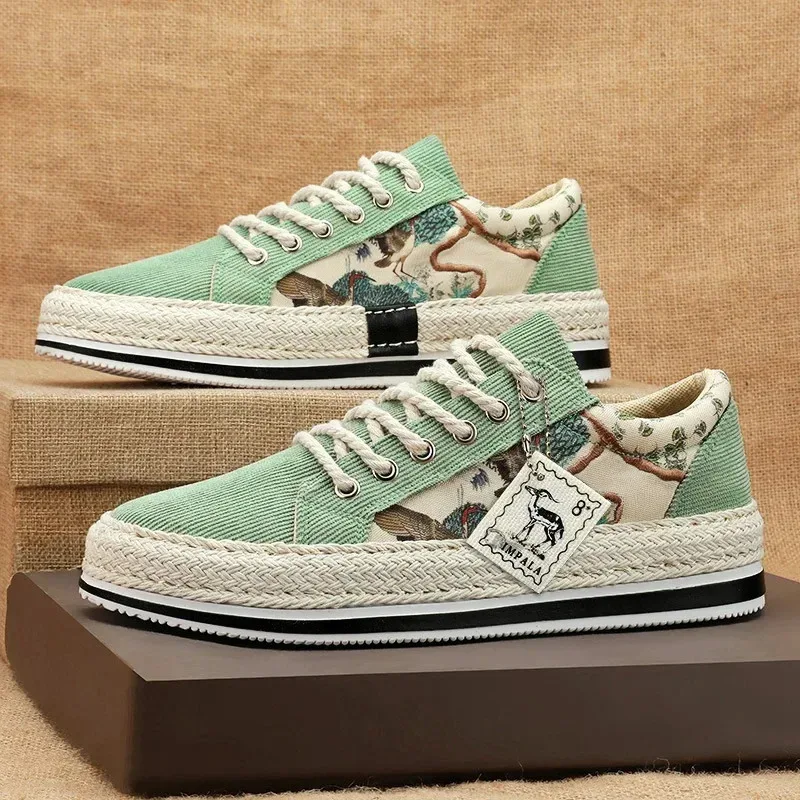

Men'S Flat Bottom Casual Shoes Spring Summer New Style Low-Cut Fashion Sneakers Breathable Comfortable For Students Teenagers