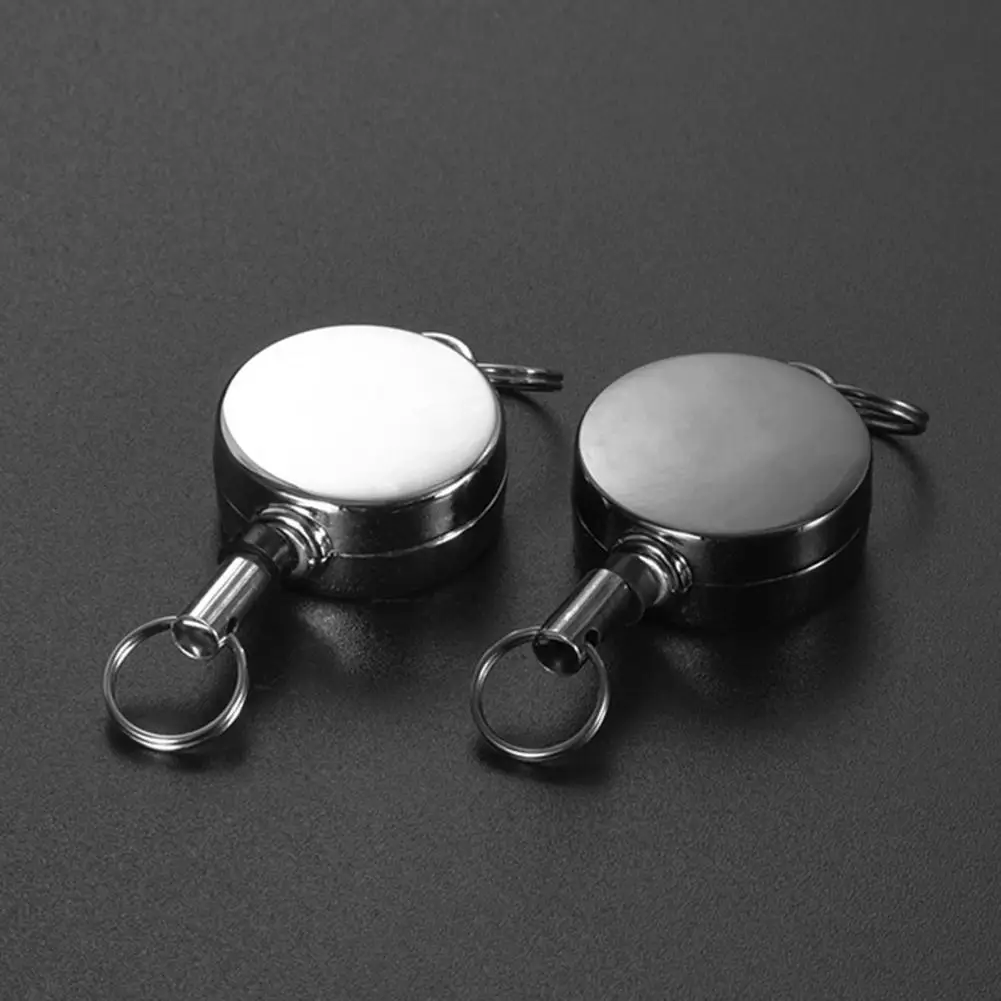 Mini Retractable Buckle Anti-lost Pull Buckle Mini Retractable Keychain Heavy Duty Alloy Key Ring Holder Portable Lightweight