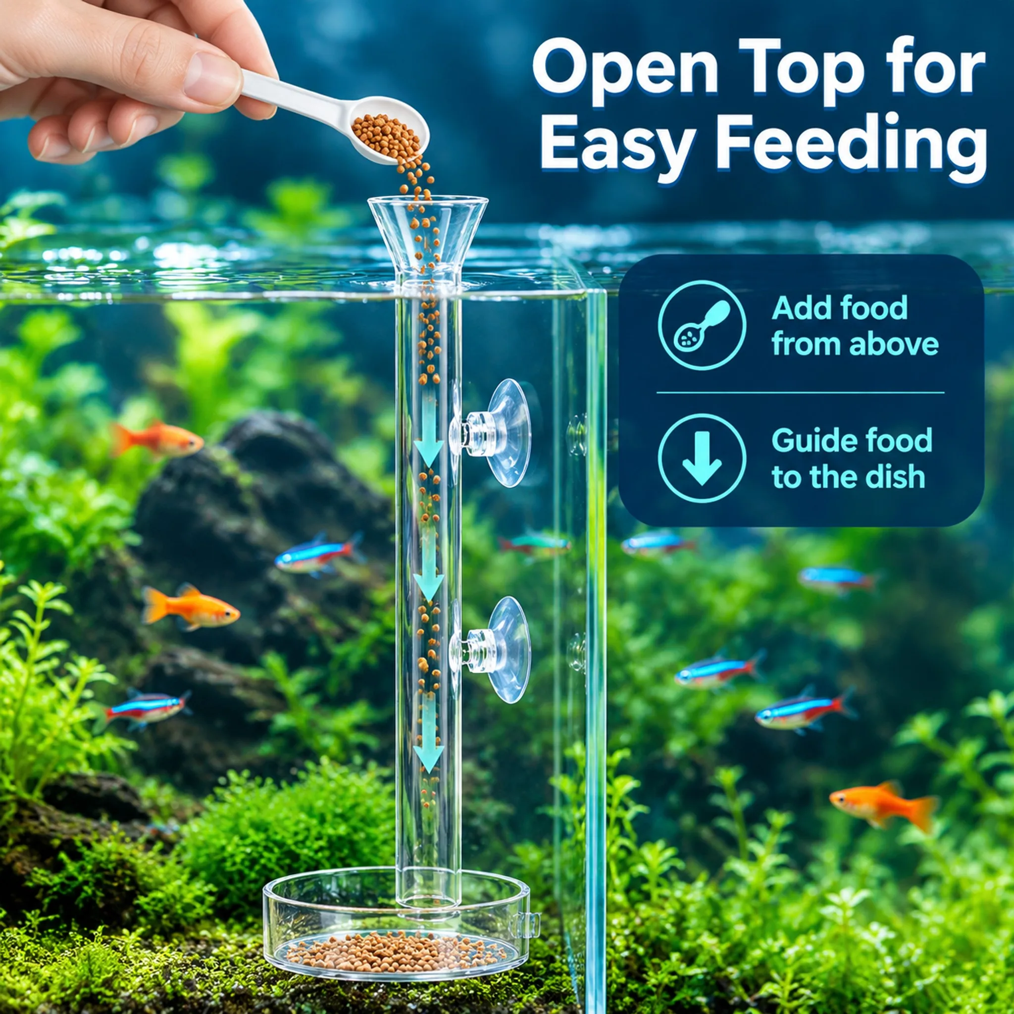 Kitchen Baking Utensil Set - Glas-Aquarium-Fütterungsschlauch-Set mit Fütterungsschale und Saugnäpfen für