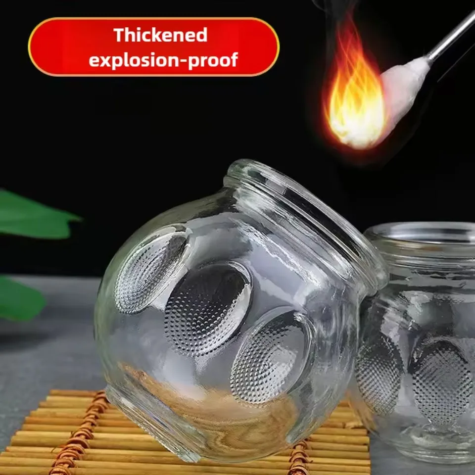 6/12pcs Thickened Glass Chinese Vacuum Cupping Set Acupuncture Massage Cup Therapy Explosion-proof Glass Cupping Gift Set