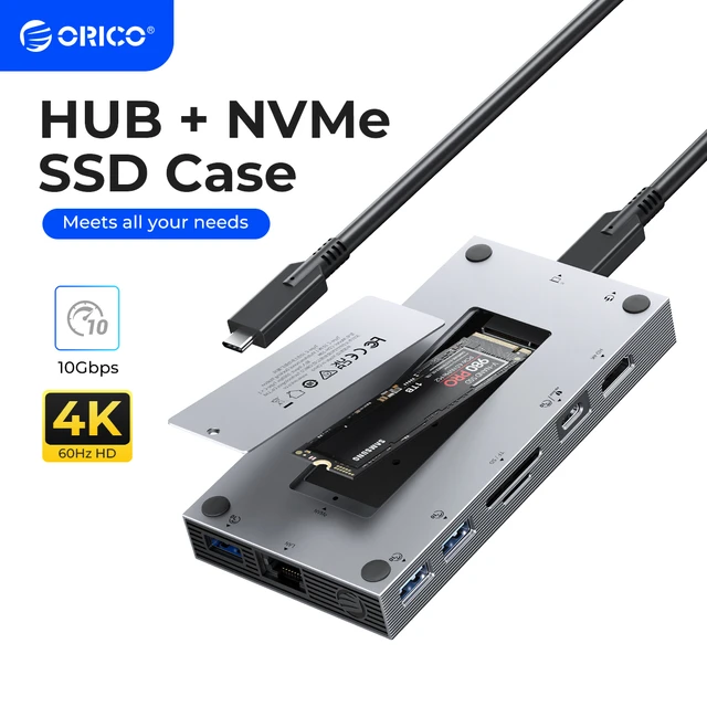 Orico-USB Cハブ,9 in 1タイプCドッキングステーション,pd100wリチャージ,usb3.2,10gbps,