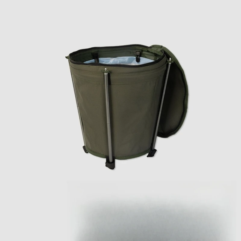 

Outdoor camping trash can, foldable storage drum, self-driving camping barbecue cleaning portable vehicle