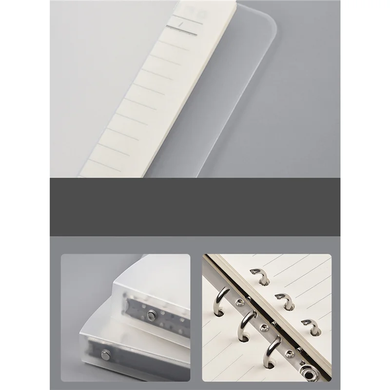 3X 6-Ring Binder Plastic File Folder, Suitable For Letter-Sized Office Supplies A5-TCE