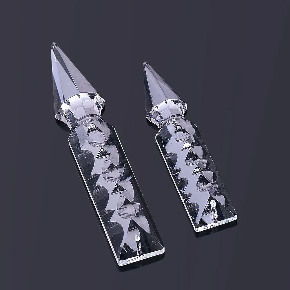 10pcs 76/100mm Crystal Chandelier Pendants/ Zigzag Shape Glass Curtain Parts, Crystal Light Prisms Ornment Lighting Accessories