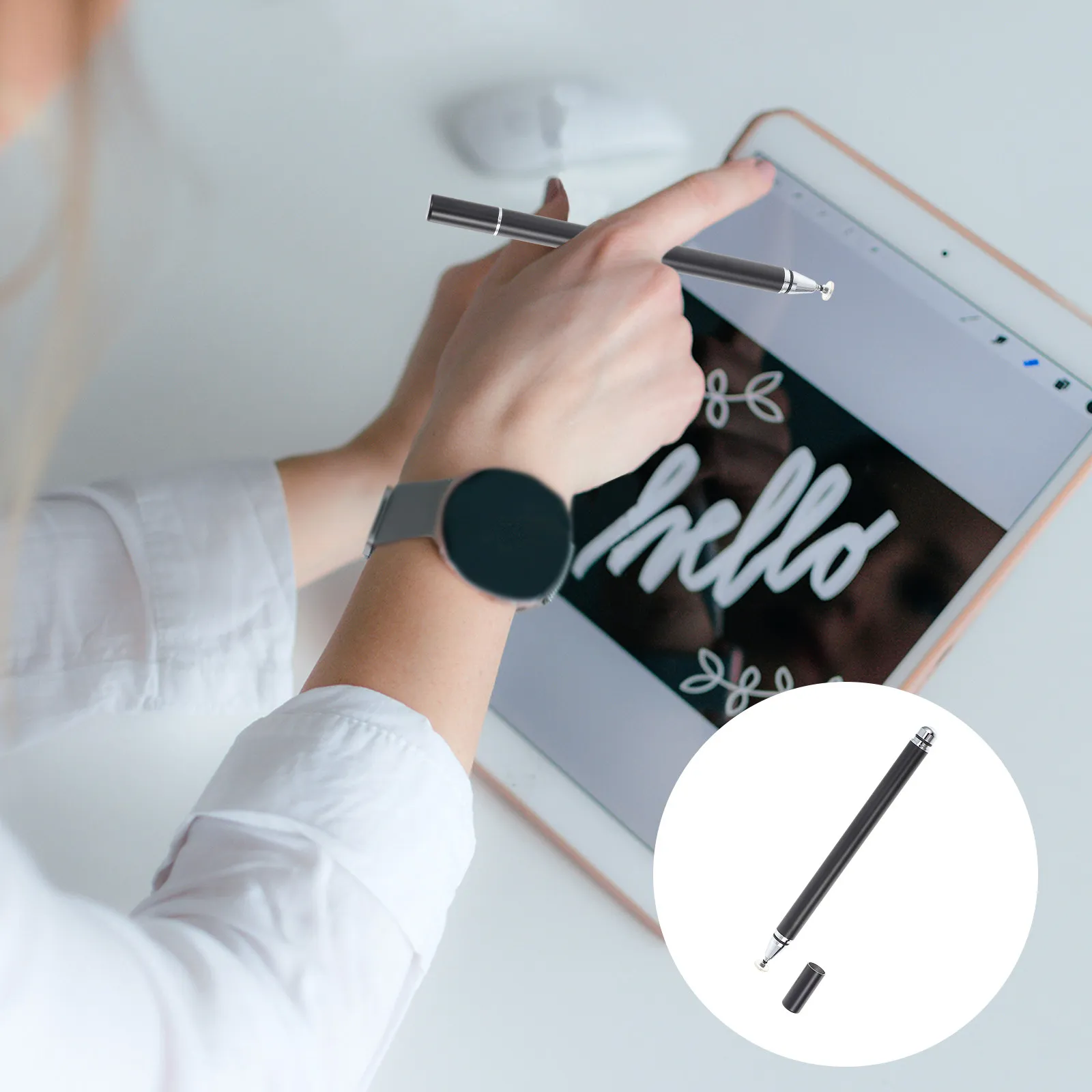 Capacitive Stylus Pen Universal Touch Screen Writing Drawing Tool For Smartphone Tablet Black Smooth Sensitive Portable