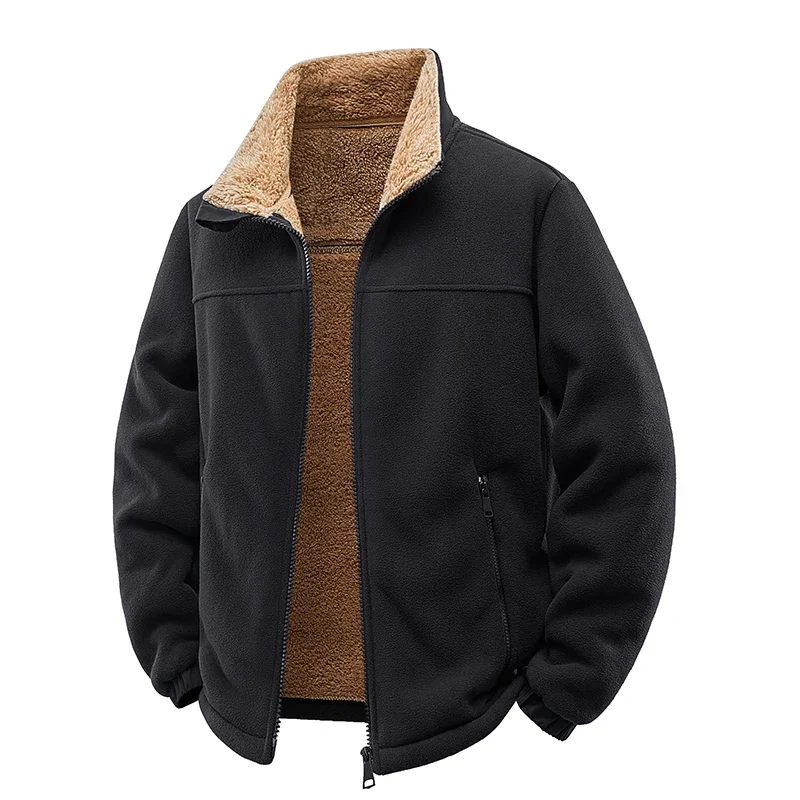 

Men's Winter Coat Outdoor Retro Thickened Casual Fleece Jacket Men Travel Windproof Warm Jackets Versatile