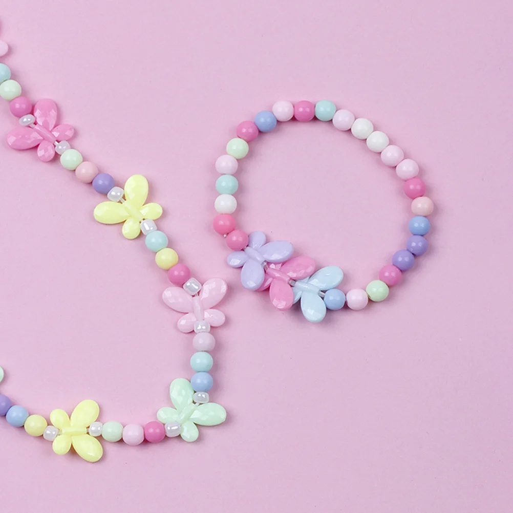 

1Set Children's Jewelry Butterfly Necklace Acrylic Beads Kids Dress Little Girls Necklaces Toddler Jewelry 2-6