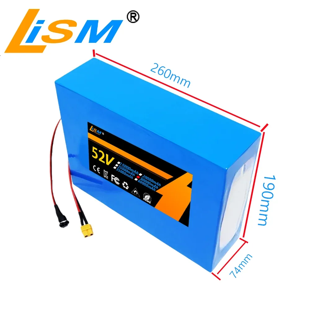 52V 30Ah 21700 14S6P Lithium Ion Battery Pack 1500W Power Tool Batteries Outdoor Backup Batteries With 30A BMS+58.8V charger