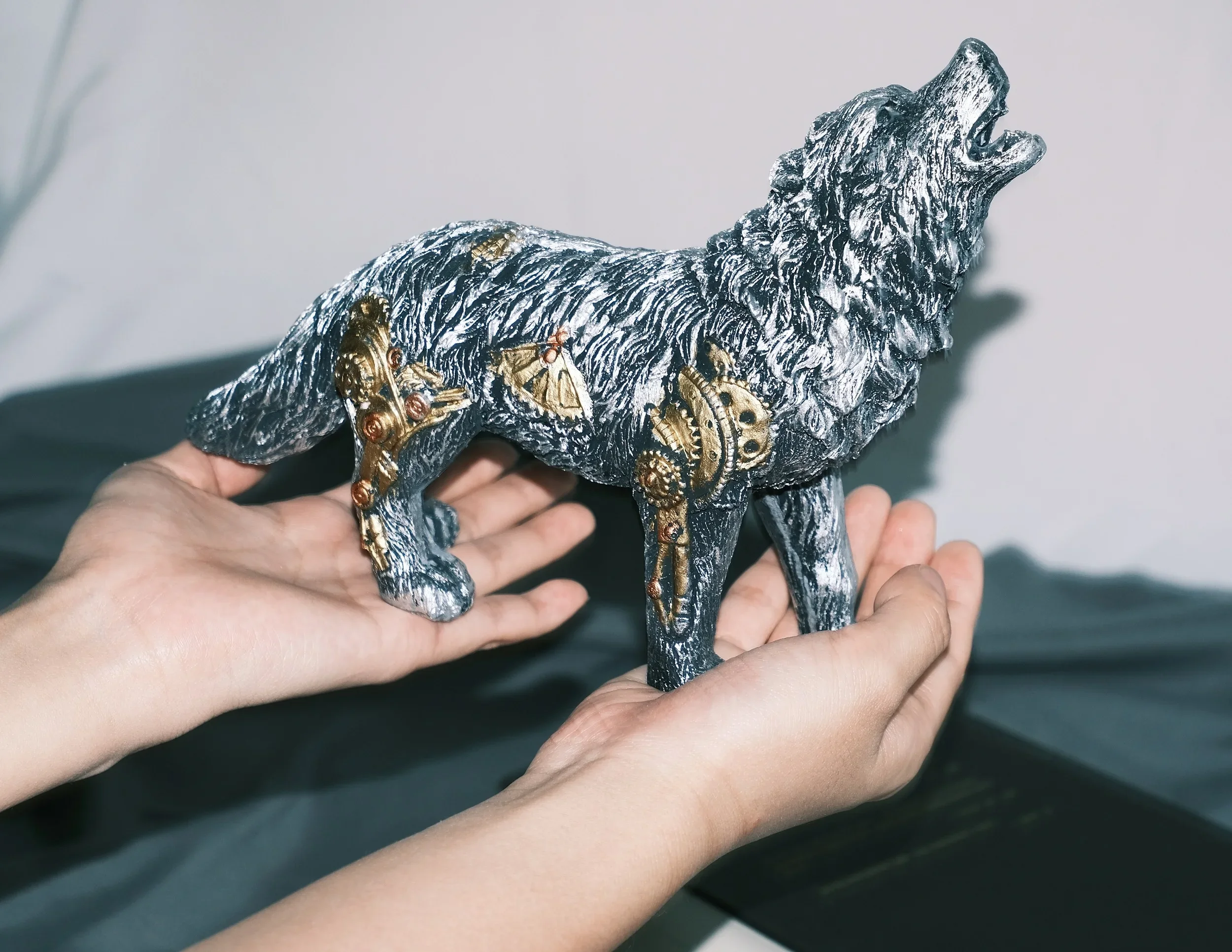 Креативный киберпанк, механический волк, стимпанк, смола, ремесленное украшение для рабочего стола, гостиной, фигурка, крутой домашний декор