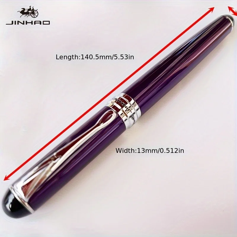 1 Stück Jinhao X750 Füllfederhalter-Set, mittlere Feder, mit Tintenkonverter, silberner Besatz, edles Geschenk, Kalligraphie-Schreibstift – Detail 1
