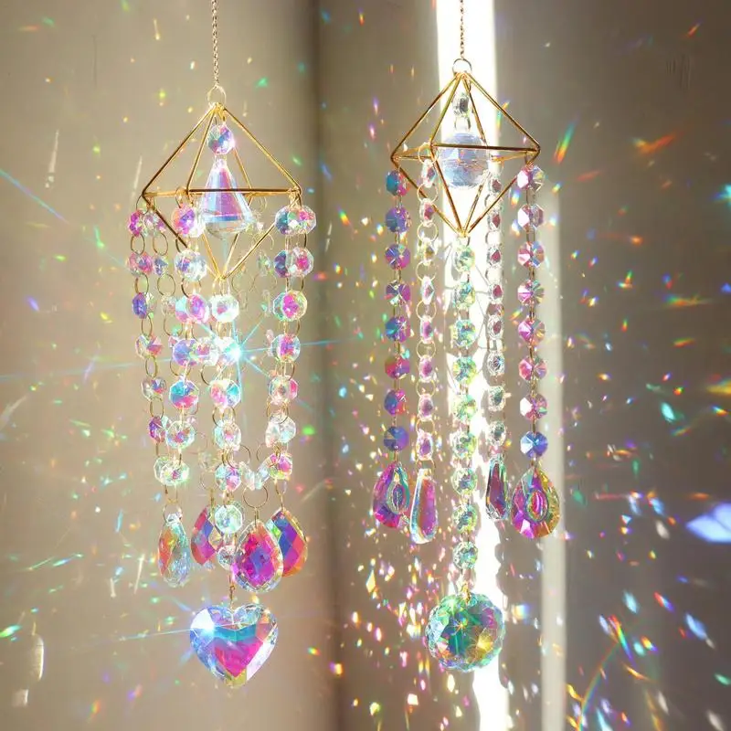 

Crystal Wind Chimes Hanging Window Prisms Sun Catcher Rainbow Maker Ornament Glass Crystal Pendant Home Garden Decoration