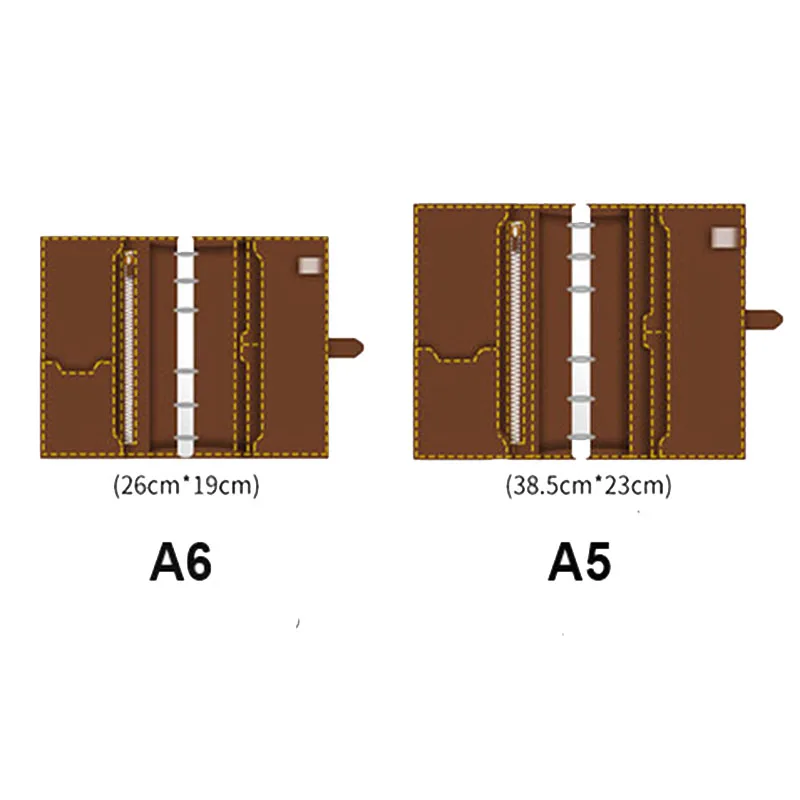 Imagem -05 - Conjunto de Caderno de Couro de Couro Diário de Folhas Soltas Capa Planejador de Diário e Case de Revistas Buracos a5 a6