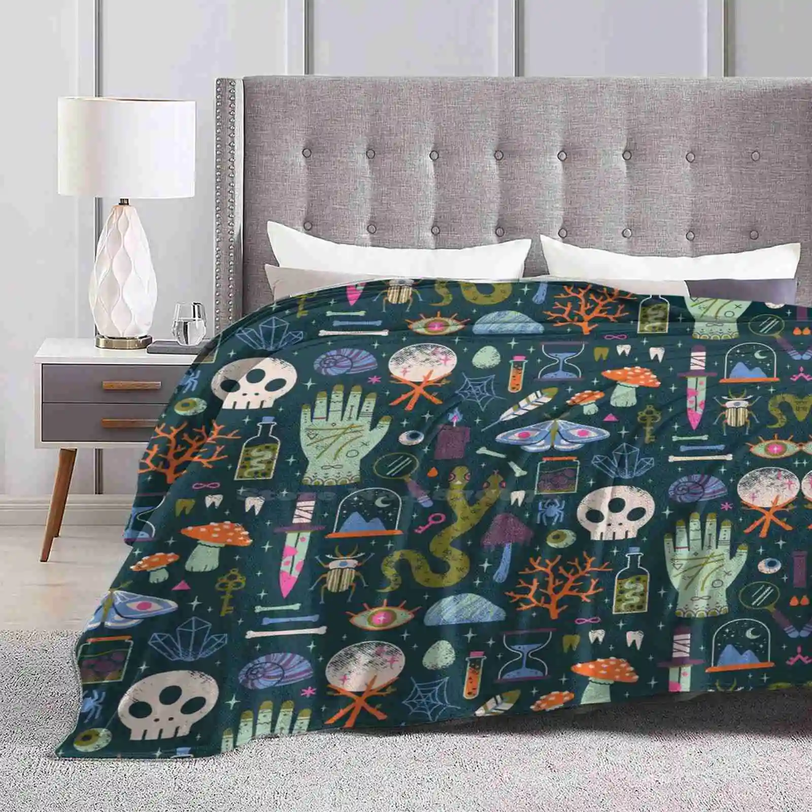 Curiosities Top Quality Comfortable Bed Sofa Soft Blanket Cabinet Of Curiosities Wunderkammer Witchy Spooky Halloween Occult