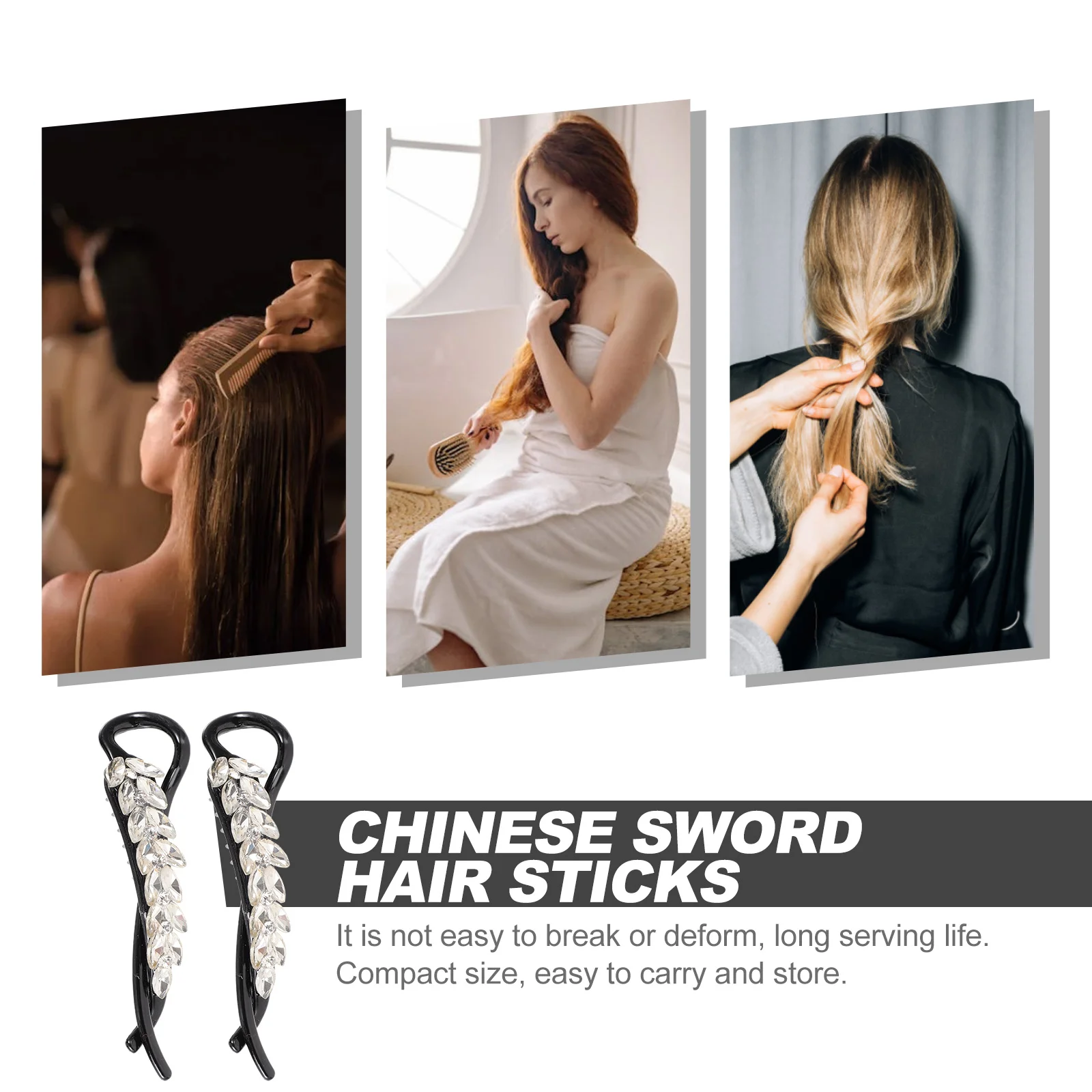 

2Pcs Stylish Hair Bun Holder Barrettes for Women Shiny Banana Clips No Crease Design Ideal for Work Dinner Gift Hair Jewelry