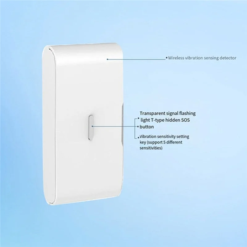 ABSQ-Adjustable Sensitivity 433Mhz Wireless Vibration Glass Break Detector, 10Pcs, Compatible With Alarm Systems