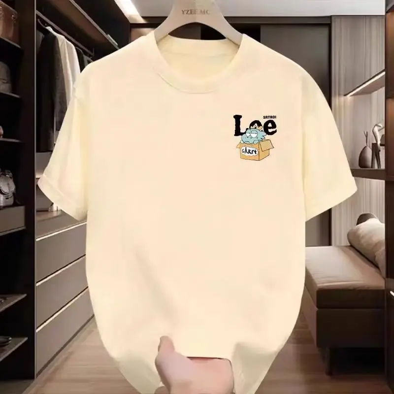 موديل جديد 2025 تي شيرت قصير Sved جديد للربيع والصيف، اتجاه فاخر خفيف، قطن علوي بسيط بنصف Sved علامة تجارية فضفاضة غير رسمية T