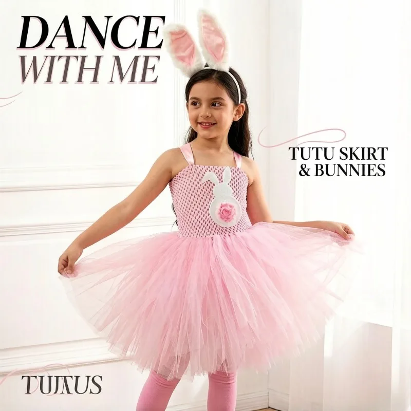 

Cute Cartoon Bunny Rabbit Princess Dress Holiday Party Casual Dresses Soft Comfortable Daily Stage Performance Festival Wear