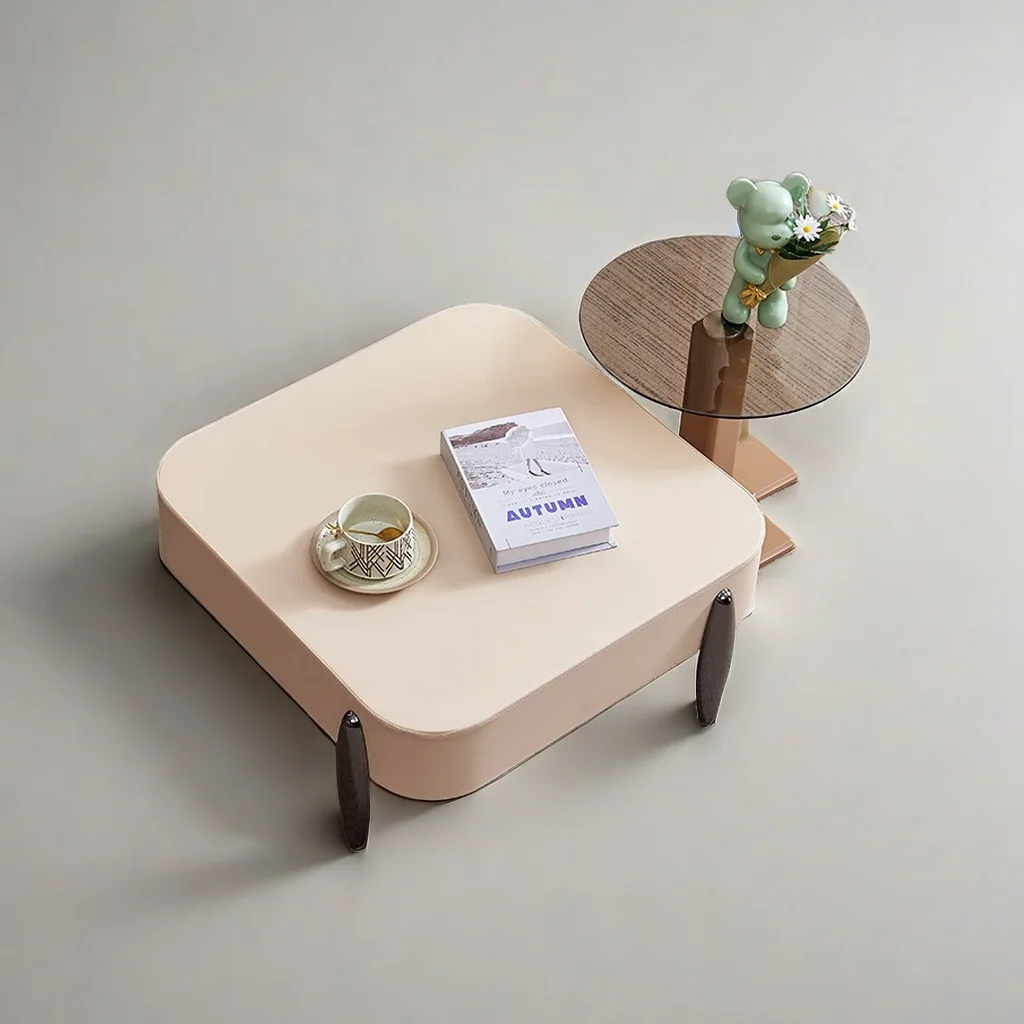 

Coffee table rock slab light luxury small apartment simple living room new modern home combination
