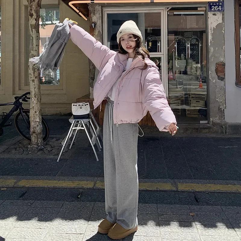 2025 Giacca invernale New Fashion Piumino corto da donna Spessore caldo sciolto tipo bozzolo con cappuccio Diamond Puffer Coat Outwear