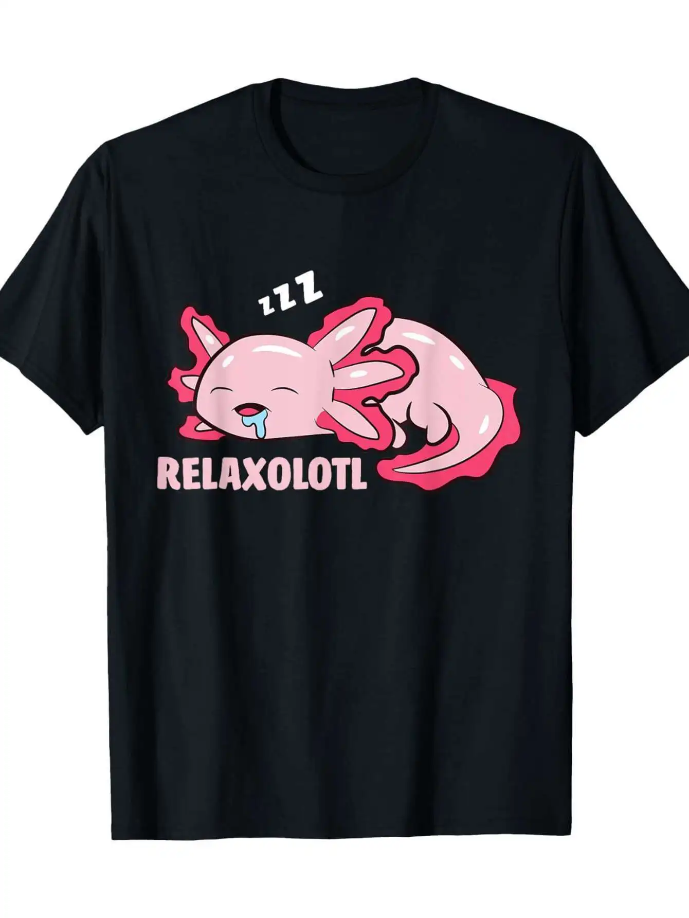 

Cute Axolotl "Relaxolotl" T-Shirt - 100% Cotton 180g, Mexican Salamander Lover Tee