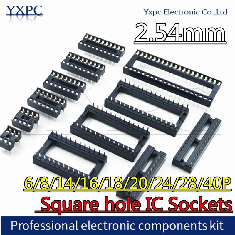 10pcs IC Sockets DIP6 DIP8 DIP14 DIP16 DIP18 DIP20 DIP28 DIP40 Connector DIP Socket 6 8 14 16 18 20 24 28 40Pins Adaptor Solder