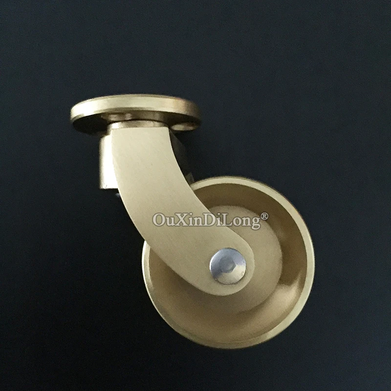 4PCS 1.34'' Solid Brass Casters Table Chair Sofa Couch Cabinet Feet Castors 360° Swivel Furniture Rollers Smoothly Moving Wheels